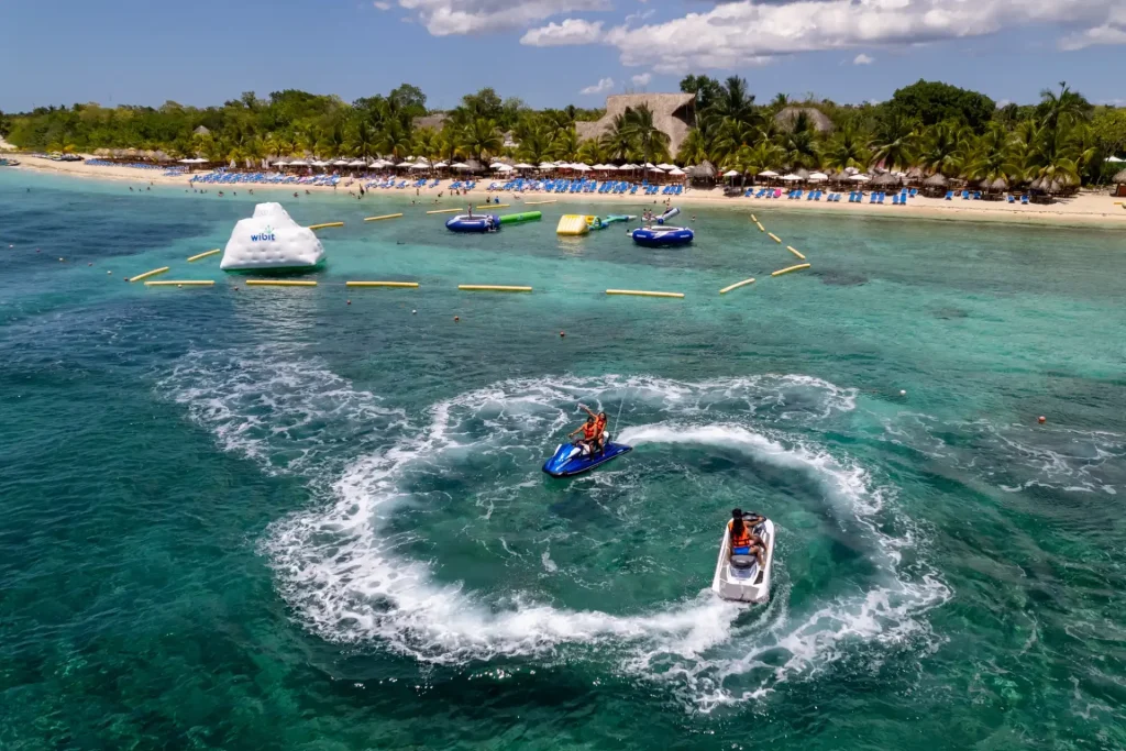 Wave runners circling
